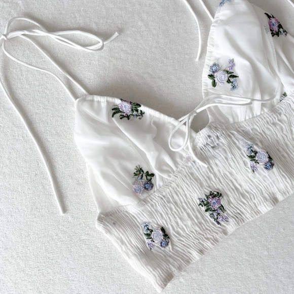 Tops - Embroidered Floral Tank
